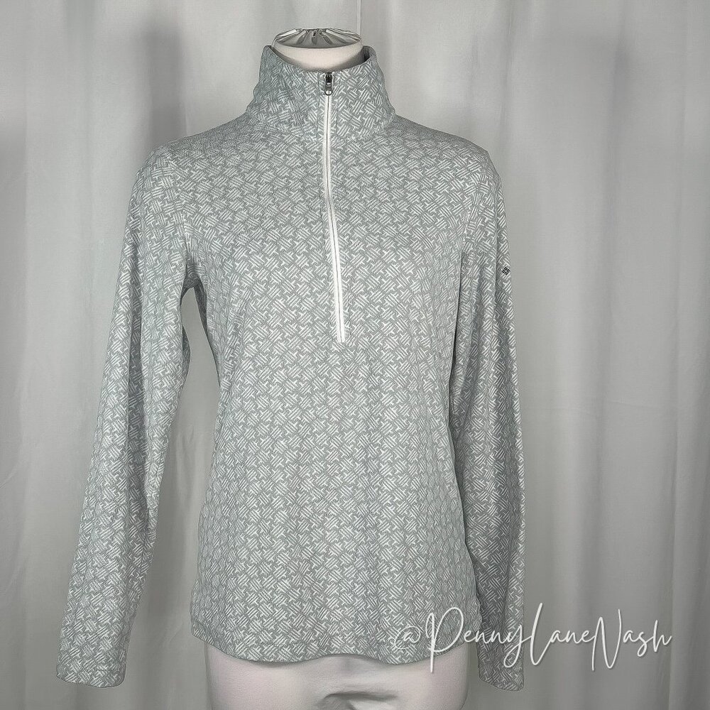 Colombia Glacial 1/2 Zip Pullover Printed Fleece Small Gray - Picture 1 of 9